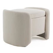 Erin - Modern Cream Fabric Storage Ottoman — view 5