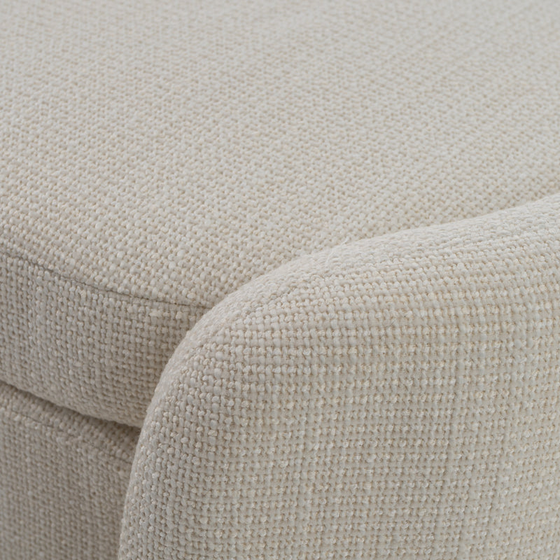 Erin - Modern Cream Fabric Storage Ottoman — view 3