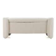 Erin - Modern Cream Fabric Storage Ottoman Bench — view 5