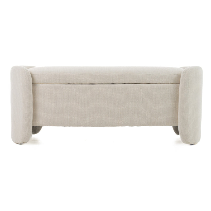 Erin - Modern Cream Fabric Storage Ottoman Bench — view 5