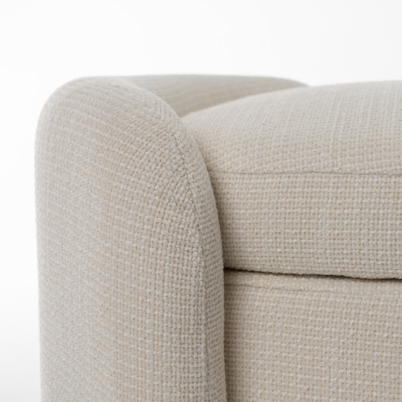 Erin - Modern Cream Fabric Storage Ottoman Bench
