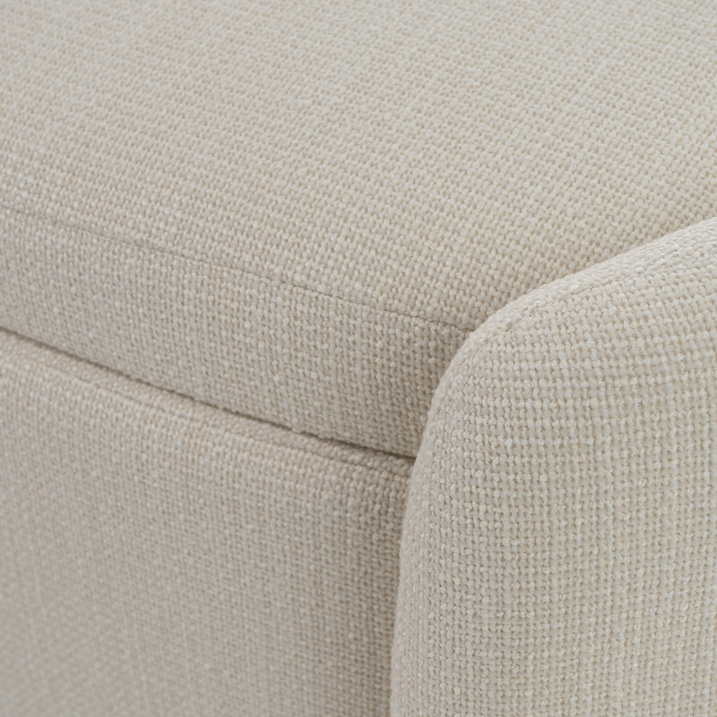 Erin - Modern Cream Fabric Storage Ottoman Bench — view 2