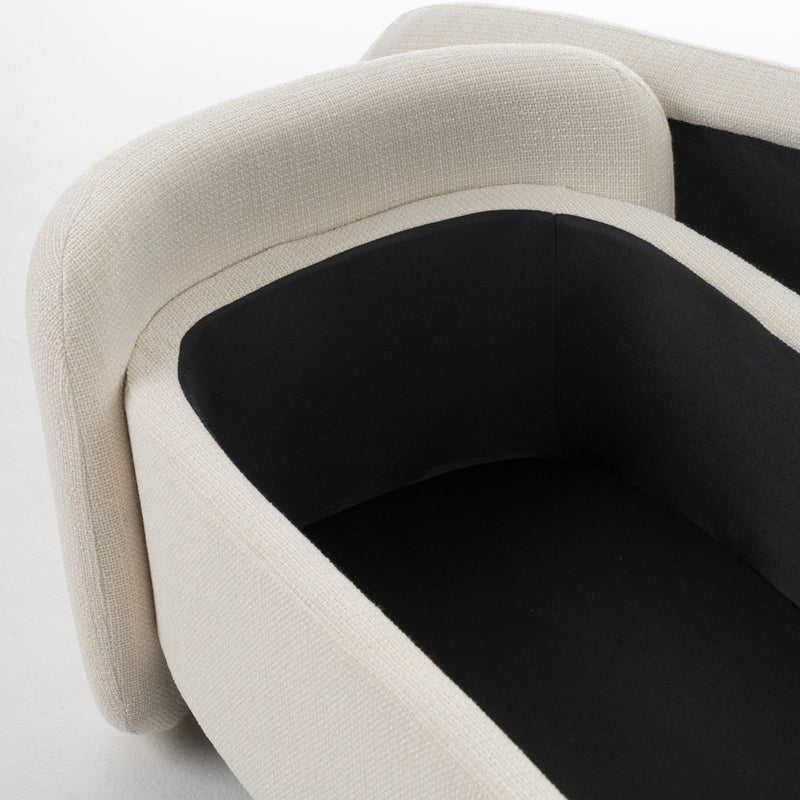 Erin - Modern Cream Fabric Storage Ottoman Bench — view 4