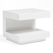 Esso Modern White Glossy Nightstand — view 2