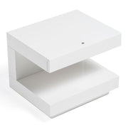 Esso Modern White Glossy Nightstand — view 4