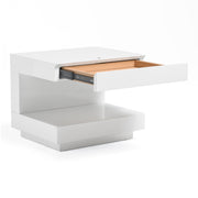 Esso Modern White Glossy Nightstand — view 5