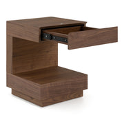 Esso - Contemporary Walnut Tall Nightstand — view 5