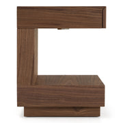Esso - Contemporary Walnut Tall Nightstand — view 2