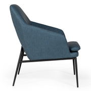 Esteban - Industrial Blue Eco-Leather Accent Chair — view 2