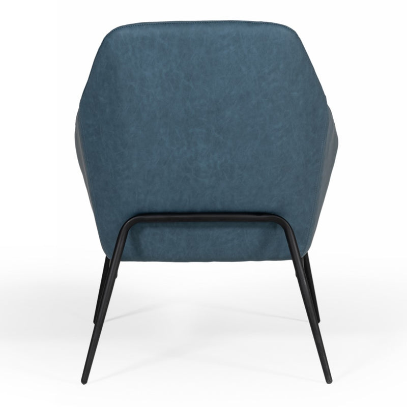 Esteban - Industrial Blue Eco-Leather Accent Chair — view 3