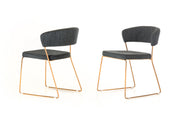 Ashland - Modern Grey & Rosegold Dining Chair (Set of 2) — view 3
