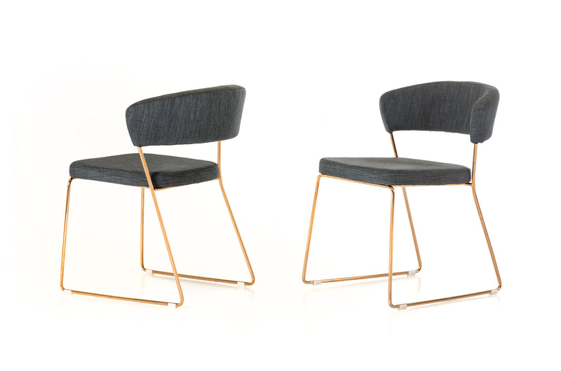 Ashland - Modern Grey & Rosegold Dining Chair (Set of 2) — view 3