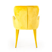 Tigard Mid-Century Yellow Fabric Dining Chair — view 4