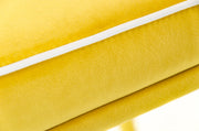 Tigard Mid-Century Yellow Fabric Dining Chair — view 5