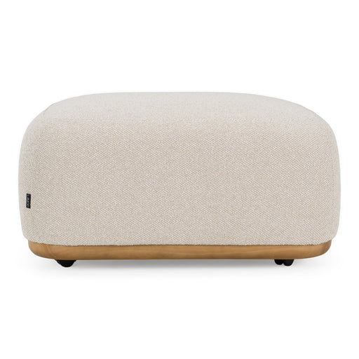 Evans - Contemporary Off-White Fabric Ottoman