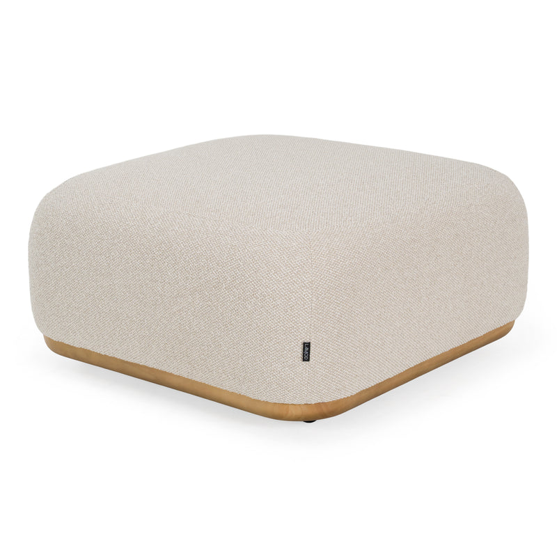 Evans - Contemporary Off-White Fabric Ottoman — view 2