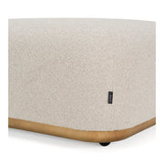 Evans - Contemporary Off-White Fabric Ottoman — view 3