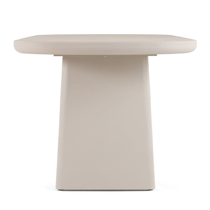 Evermore - Modern Grey Faux Cement Oval Dining Table — view 2