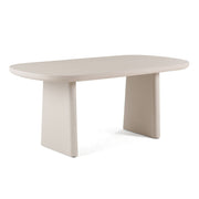 Evermore - Modern Grey Faux Cement Oval Dining Table — view 3