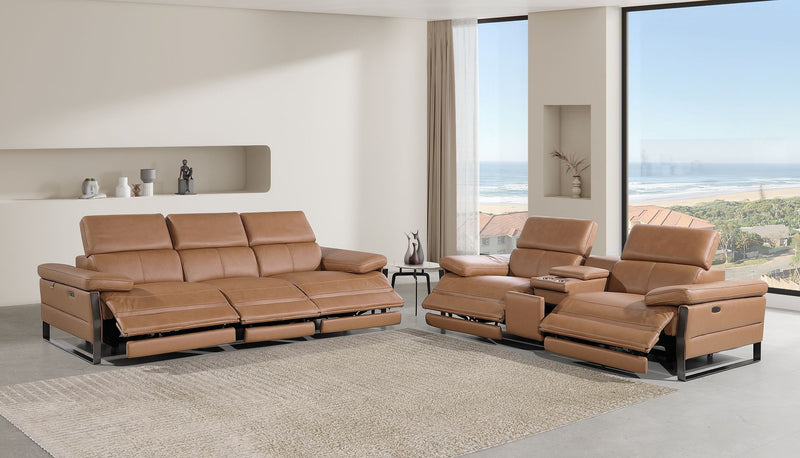1246 - Modular Power Triple Reclining Sofa And Console Loveseat Set With Power Headrests