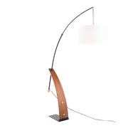 Lumi Source Robyn mid-century modern floor lamp with sleek metal stand and adjustable arm, ideal for stylish living room lighting.