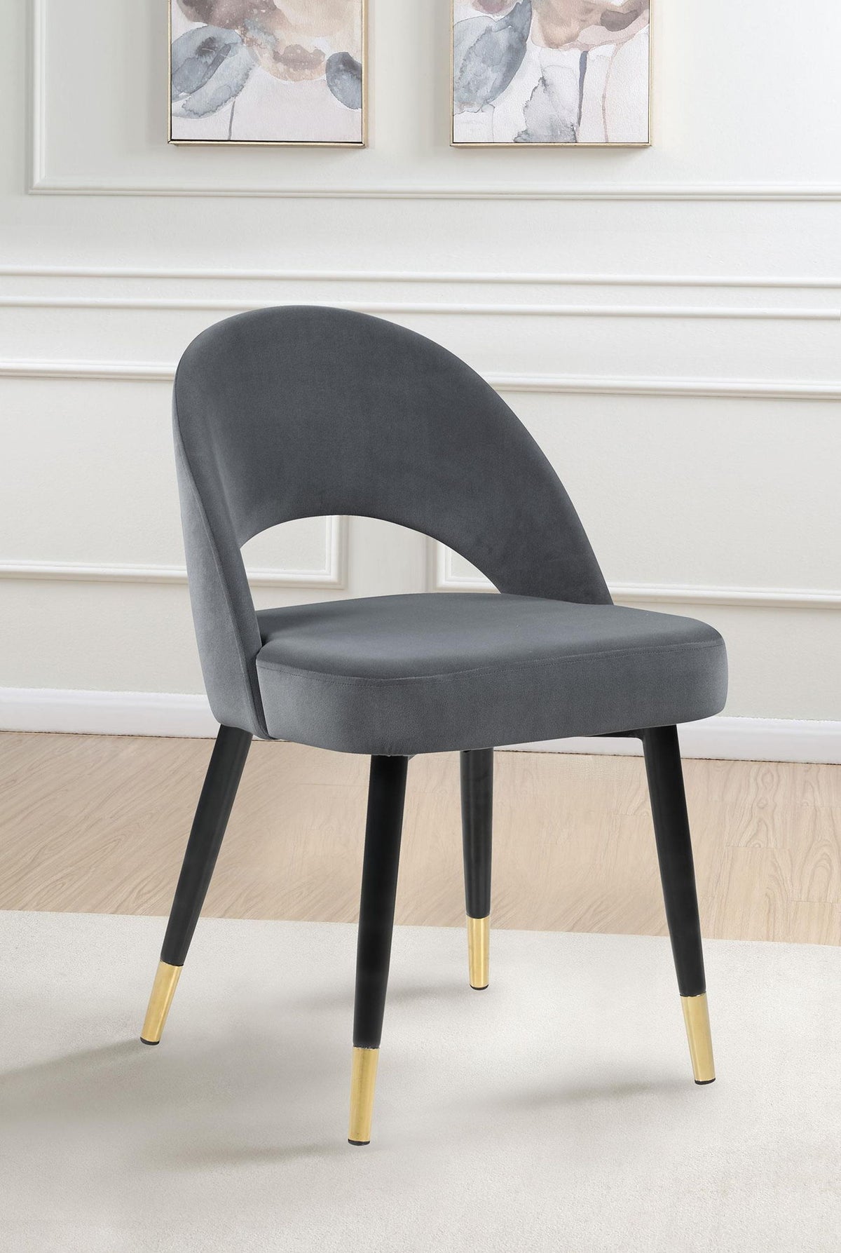 Lindsey Upholstered Dining Side Chair Grey (Set of 2)