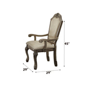 Chateau De Ville - Arm Chair (Set of 2) - Synthetic Leather & Antique White - R&R Furniture Gallery (Fountain Valley, CA)