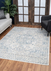 Noble - 5'3" X 7'3" Area Rug - Ivory, Polyester - R&R Furniture Gallery (Fountain Valley, CA)
