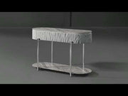 Yukino - End Table - Gray High Gloss & Chrome - R&R Furniture Gallery (Fountain Valley, CA)