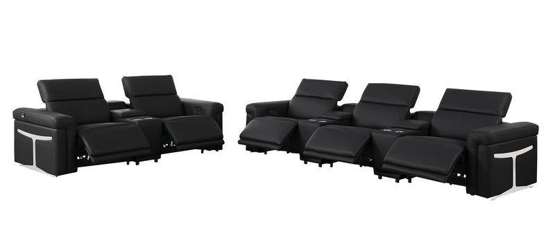 1126 - 8-Piece Modular Power Reclining Sofa & Loveseat Set In With 5 Power Recliners & Power Headrests