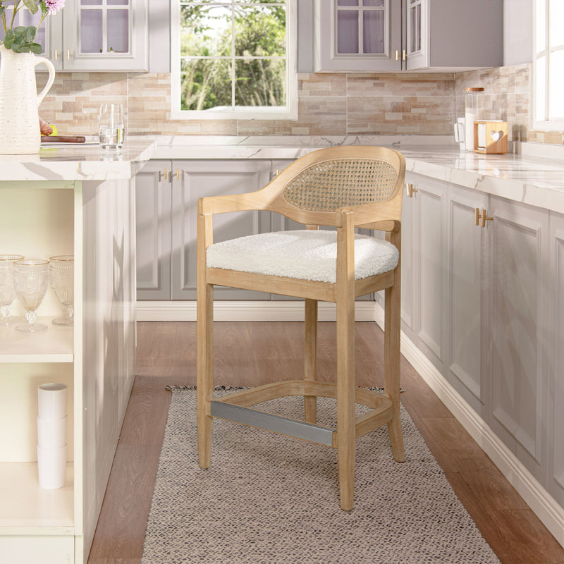 Americana - Mid-Century Modern Cane Back Counter Stool - R&R Furniture Gallery (Fountain Valley, CA)