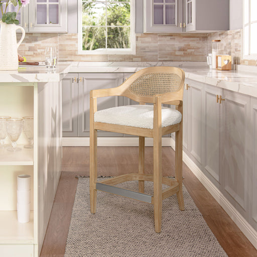 Americana - Mid-Century Modern Cane Back Counter Stool - R&R Furniture Gallery (Fountain Valley, CA)