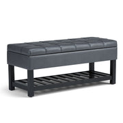 Saxon - Upholstered Transitional Storage Ottoman Bench - R&R Furniture Gallery (Fountain Valley, CA)