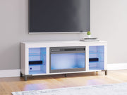 Brollevi - TV Stand With Fireplace - White - R&R Furniture Gallery (Fountain Valley, CA)
