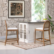 Panama - Curved Back Cane Counter Stool (Set of 2) - R&R Furniture Gallery (Fountain Valley, CA)