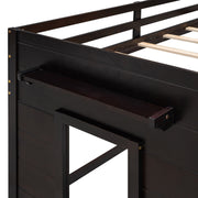 DreamHaus loft bed with integrated cabinet and shelf, featuring a sturdy frame, modern design, and space-saving storage solutions.