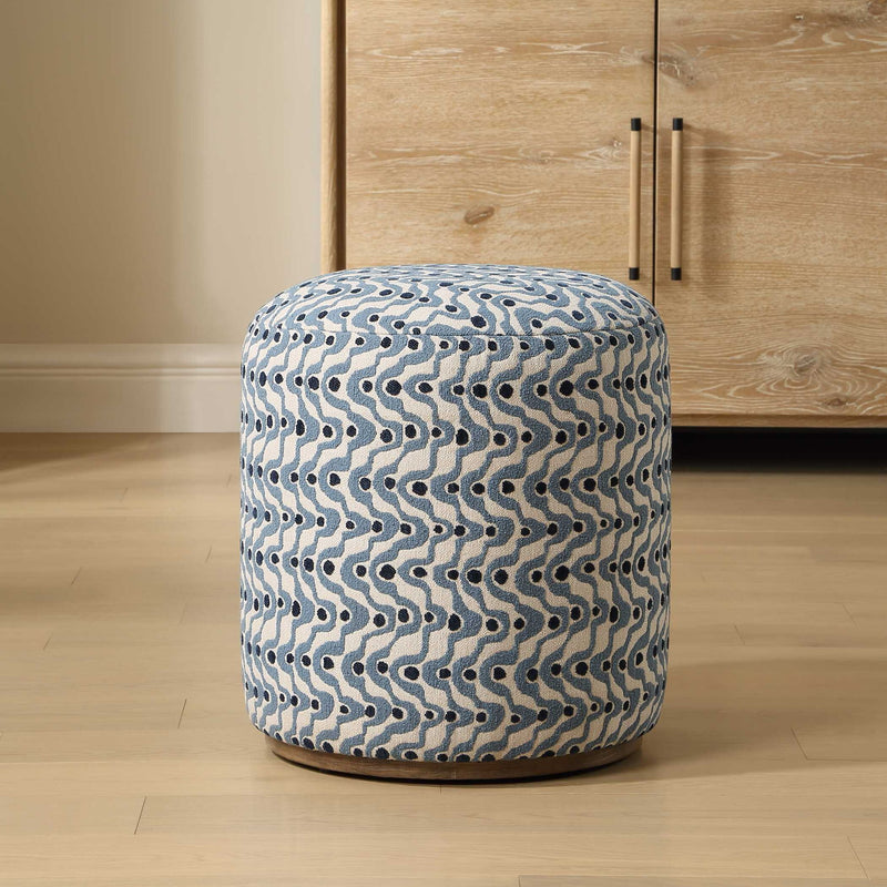 Cas - Fabric Ottoman - Blue