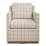Basie - Casual Linen Swivel Chair - White