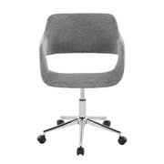 Lumi Source Margarite contemporary office task chair with padded seat and backrest, black frame, and adjustable height for desk use.