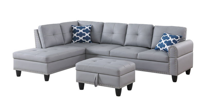 Irine - Sectional Sofa With Ottoman - Gray - R&R Furniture Gallery (Fountain Valley, CA)