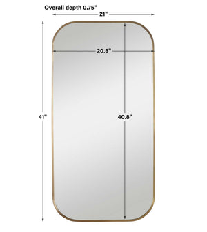 Uttermost Taft wall mirror with a sleek, modern frame, hanging on a wall, showcasing contemporary home decor.
