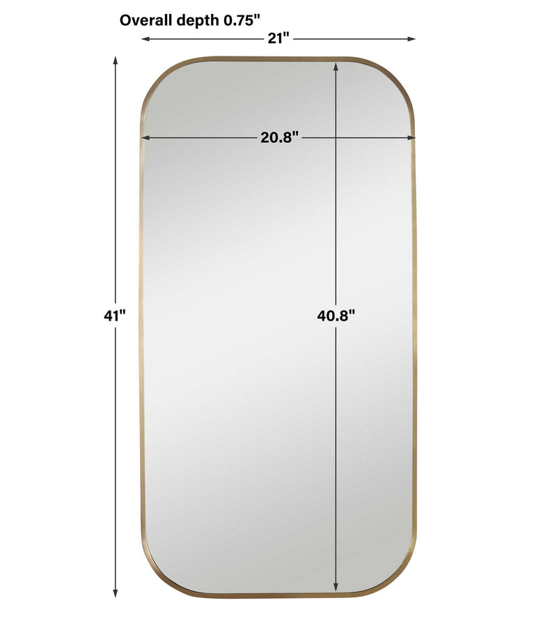 Uttermost Taft wall mirror with a sleek, modern frame, hanging on a wall, showcasing contemporary home decor.