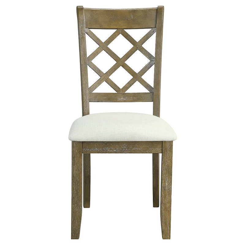 Karsen - Side Chair (Set of 2) - Beige Linen & Rustic Oak - R&R Furniture Gallery (Fountain Valley, CA)