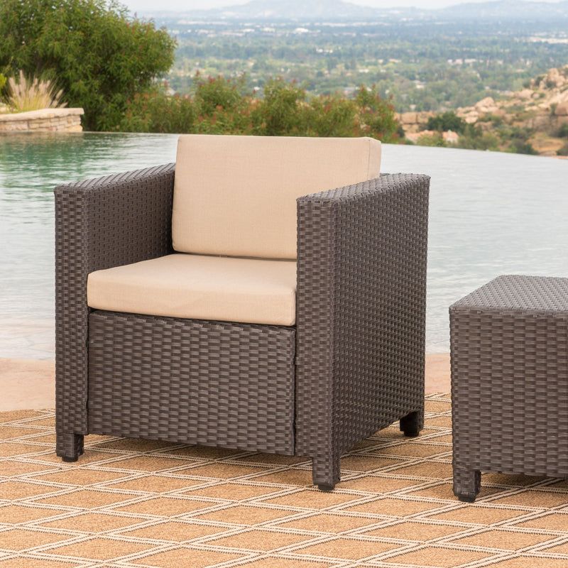 Stylish Outdoor Club Chair With Weather Resistant Cushions - R&R Furniture Gallery (Fountain Valley, CA)
