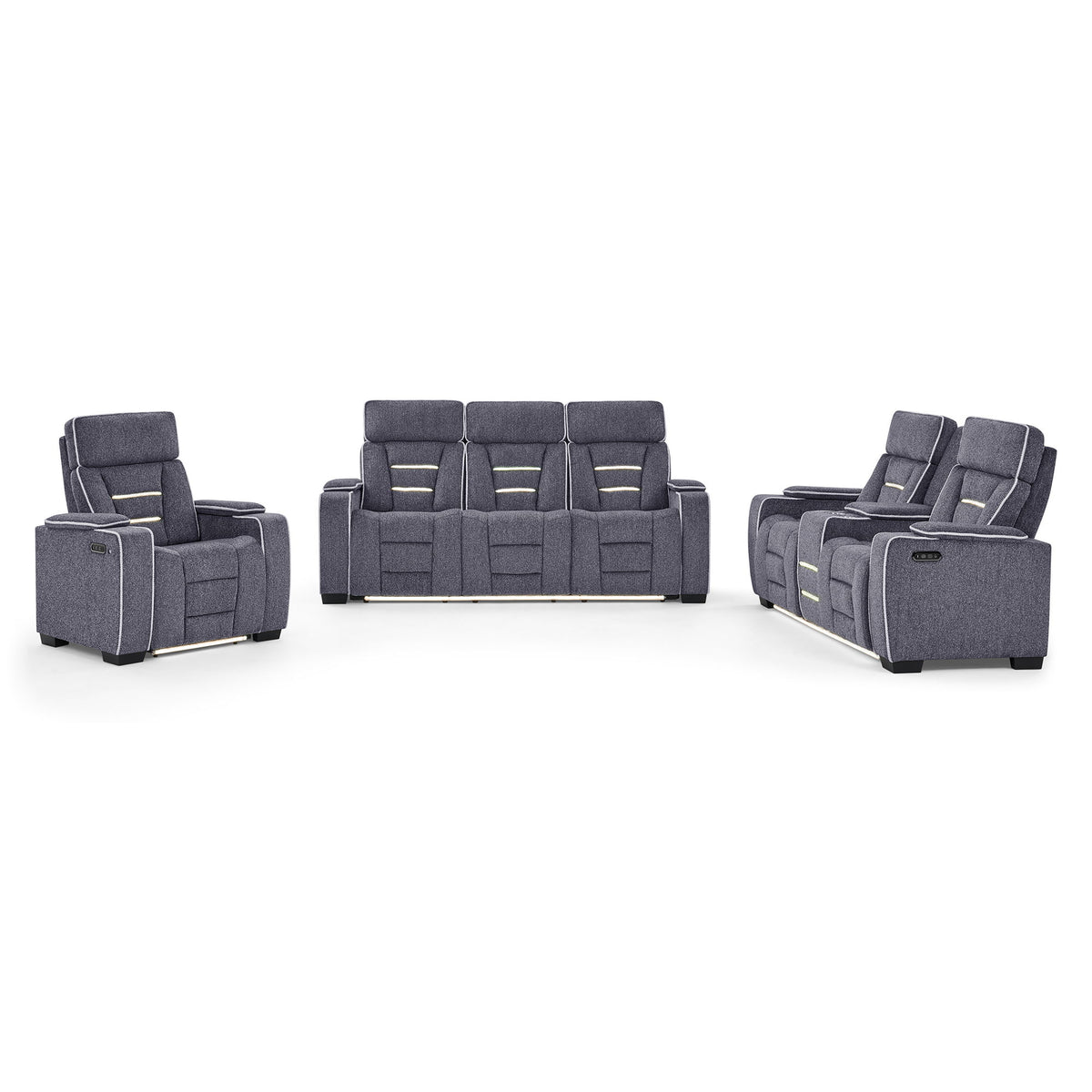 Austin - Recliner With Storage Arms - Gray