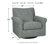 Renley - Swivel Glider Accent Chair - Ash - R&R Furniture Gallery (Fountain Valley, CA)