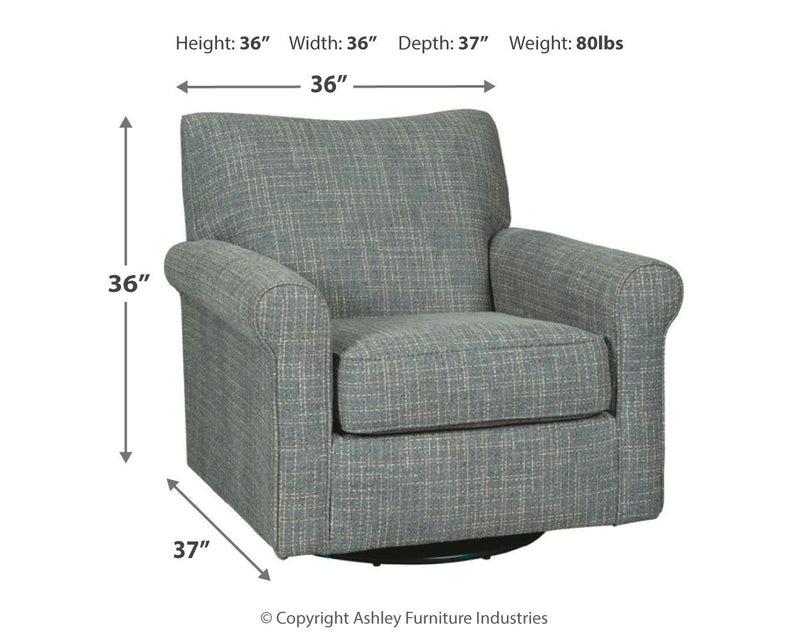 Renley - Swivel Glider Accent Chair - Ash - R&R Furniture Gallery (Fountain Valley, CA)