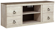 Willowton - TV Stand With Fireplace Option - R&R Furniture Gallery (Fountain Valley, CA)