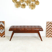 Maja - Bench - Cognac / Dark Brown - R&R Furniture Gallery (Fountain Valley, CA)