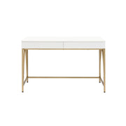 Lightmane - Writing Desk (Same Ac00900) - White High Gloss & Gold - R&R Furniture Gallery (Fountain Valley, CA)